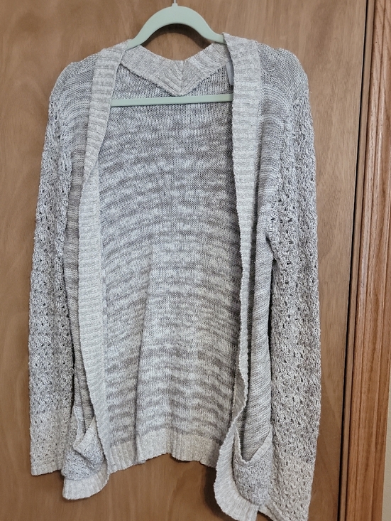 Vanity Sweaters - Vanity Heathered Light Gray Open-Front Cardigan